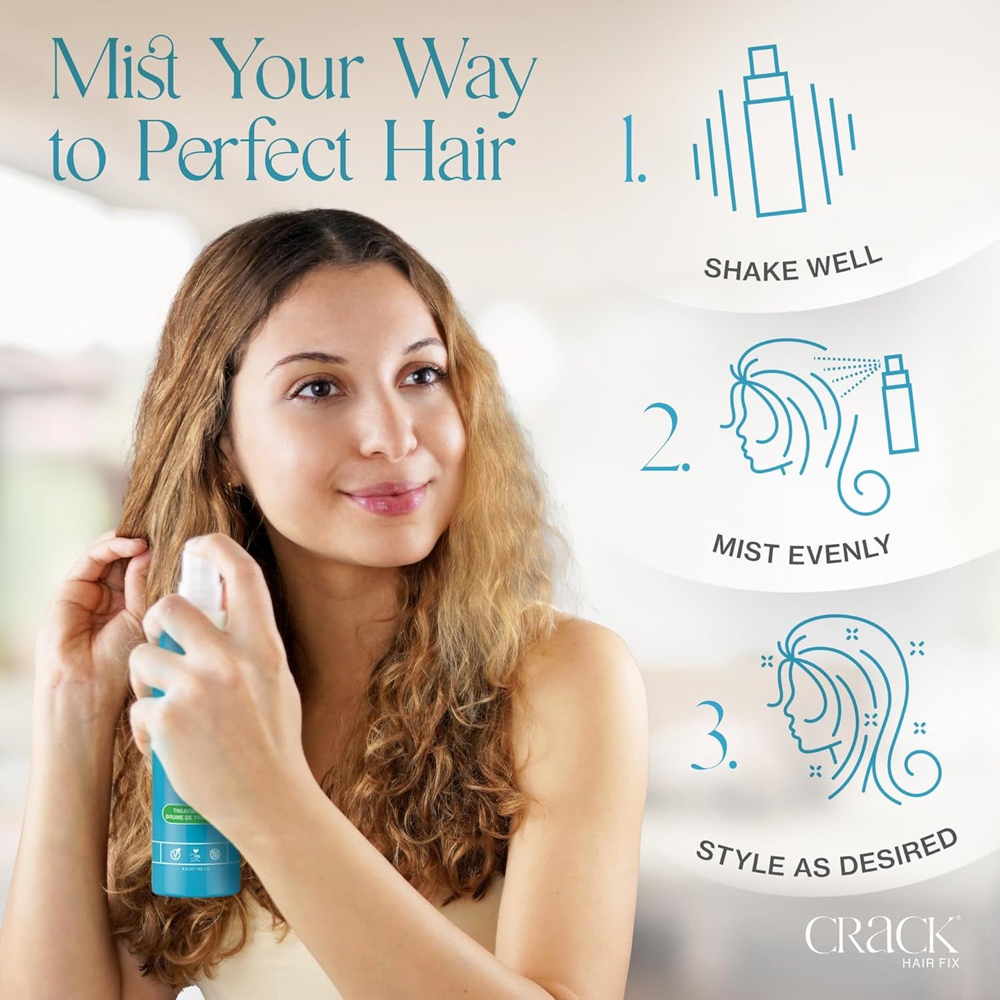 HAIR FIX Mist Spray - Moisturizes & Protects Hair from Dryness & Thermal Damage, Improves Texture - 6 Oz