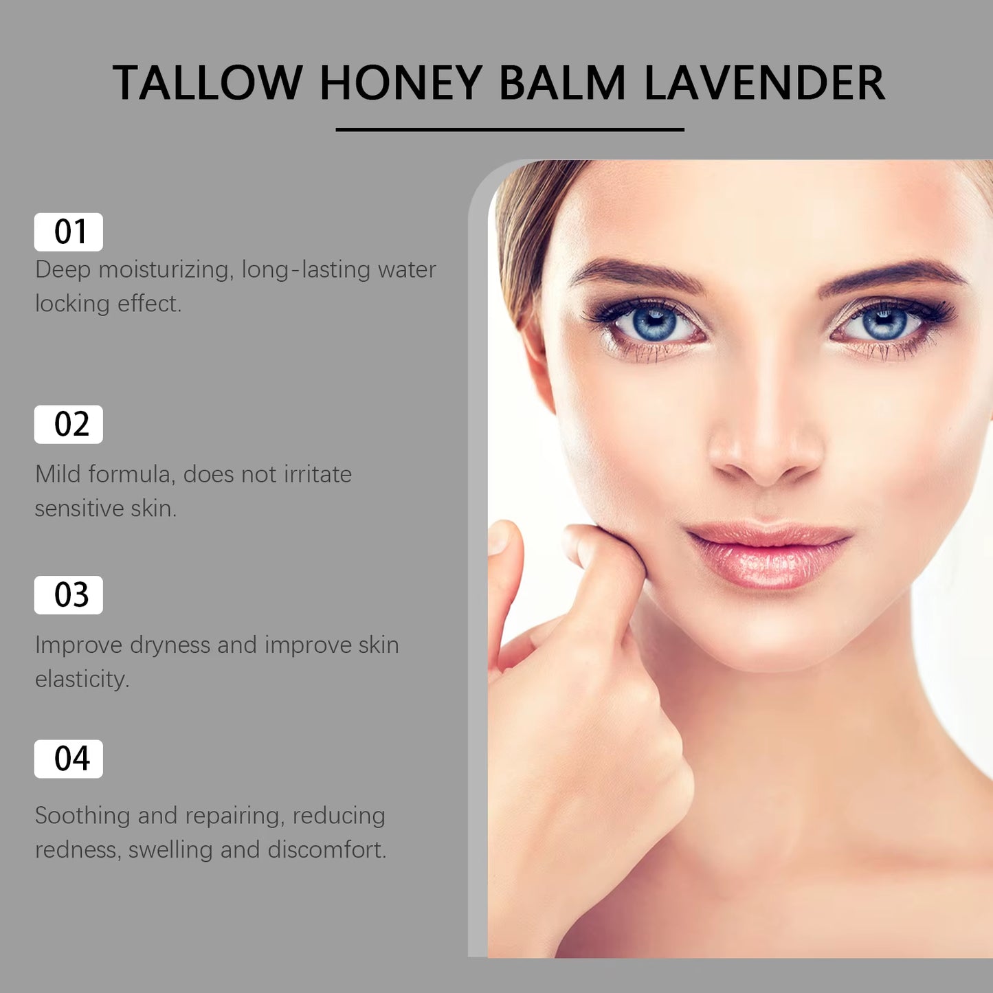 Beef Tallow Honey Moisturizer Grass Fed Whipped Tallow Face Cream Body Lotion Non Greasy Nourishing Fast Absorption Skin Care