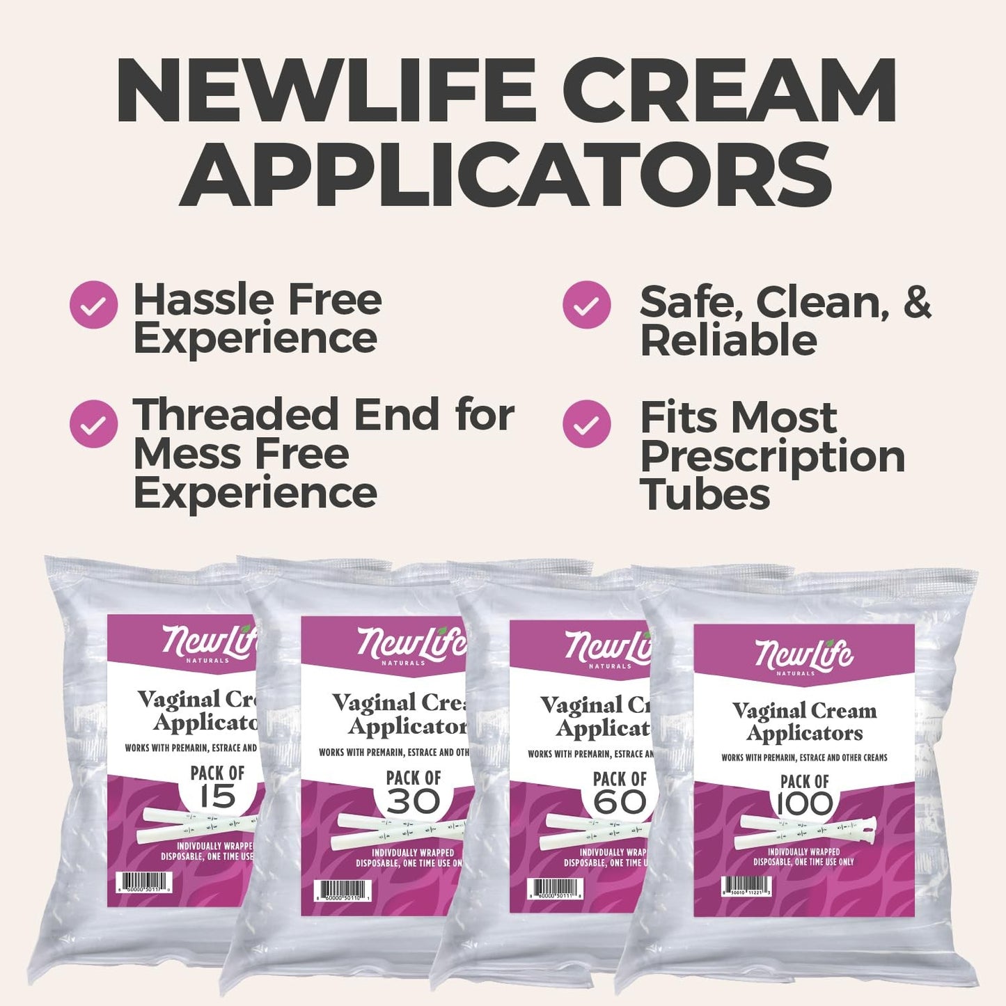 Vaginal Applicator Pack for Lubricants and Gels - 30 Count